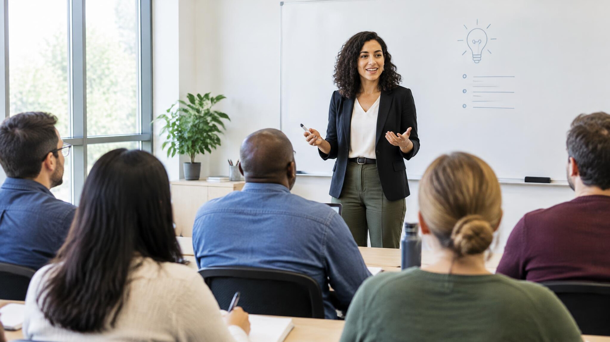 Instructor teaching in a classroom